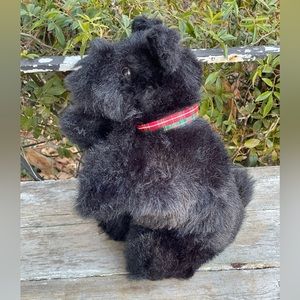 Vintage black Scottie Dog stuffed animal hand puppet terrier